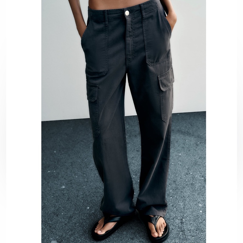 Zara TRF STRAIGHT LEG CARGO PANTS